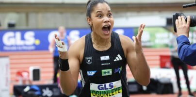 Yemisi-Ogunleye-jubelt-nach-Bestleistung. - Foto: DLV/Theo Kiefner